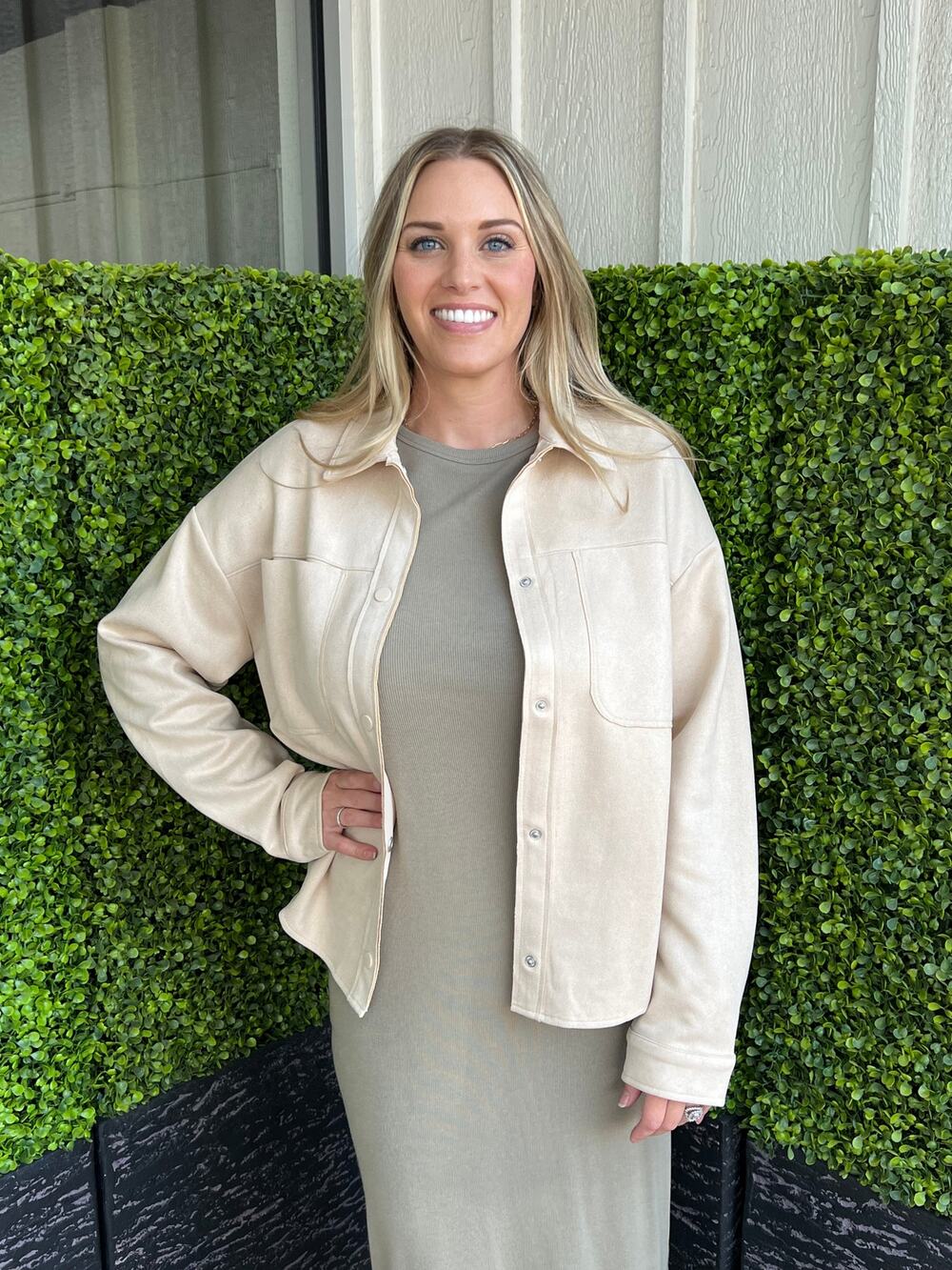 Taupe Suede Shacket